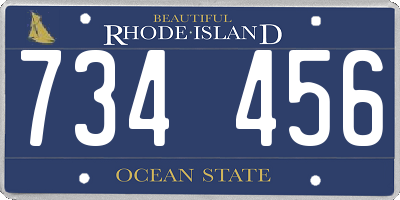 RI license plate 734456