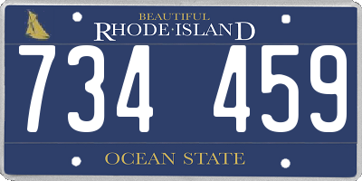 RI license plate 734459
