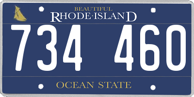 RI license plate 734460