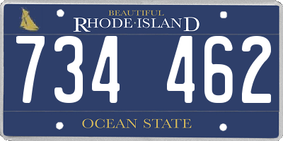 RI license plate 734462