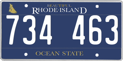 RI license plate 734463