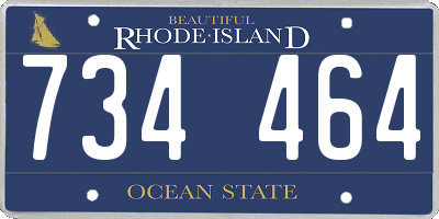 RI license plate 734464