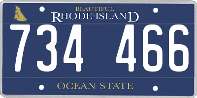 RI license plate 734466