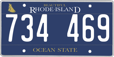 RI license plate 734469