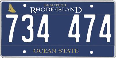 RI license plate 734474