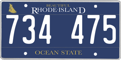 RI license plate 734475