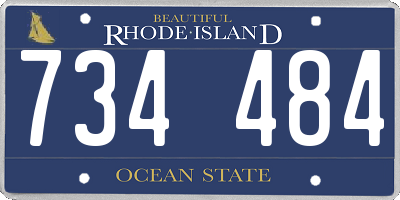 RI license plate 734484