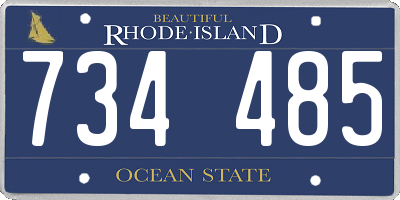 RI license plate 734485