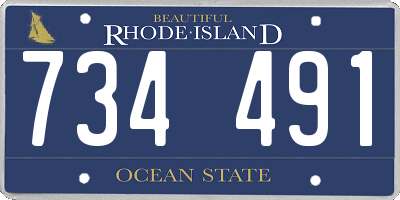 RI license plate 734491