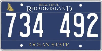 RI license plate 734492