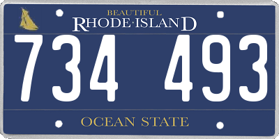 RI license plate 734493
