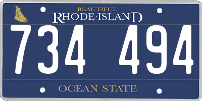 RI license plate 734494