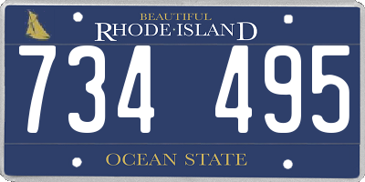 RI license plate 734495