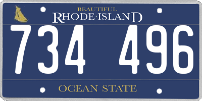 RI license plate 734496