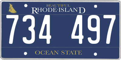 RI license plate 734497