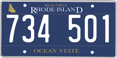 RI license plate 734501