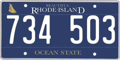 RI license plate 734503