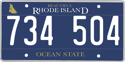 RI license plate 734504