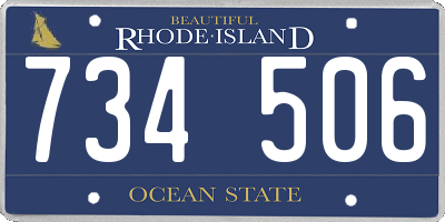 RI license plate 734506