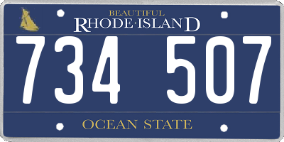 RI license plate 734507