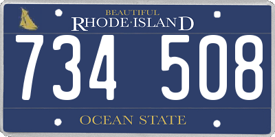 RI license plate 734508