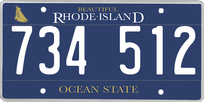 RI license plate 734512