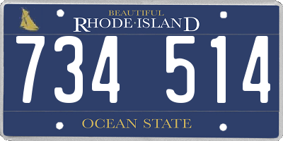 RI license plate 734514
