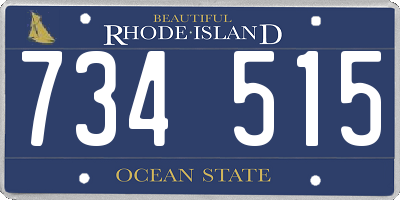 RI license plate 734515
