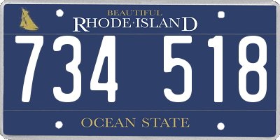 RI license plate 734518