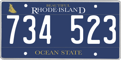 RI license plate 734523