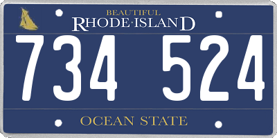 RI license plate 734524