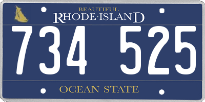 RI license plate 734525