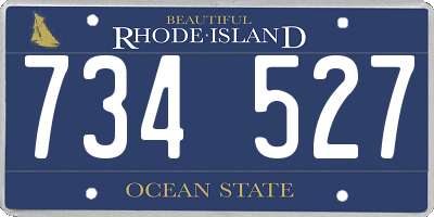 RI license plate 734527