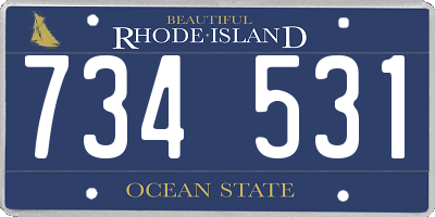 RI license plate 734531