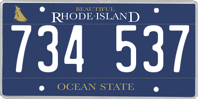 RI license plate 734537