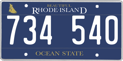 RI license plate 734540