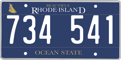 RI license plate 734541
