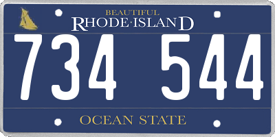 RI license plate 734544