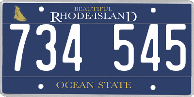RI license plate 734545