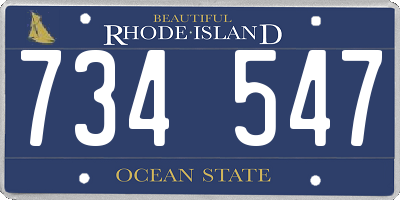 RI license plate 734547