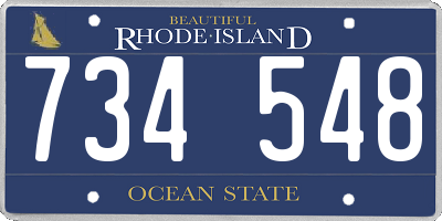 RI license plate 734548