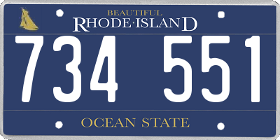 RI license plate 734551