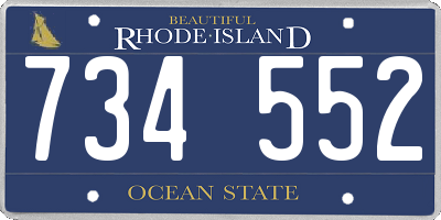 RI license plate 734552