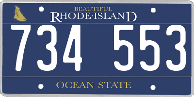 RI license plate 734553