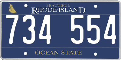 RI license plate 734554