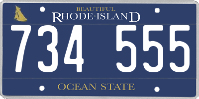 RI license plate 734555