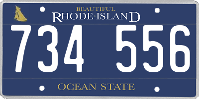 RI license plate 734556