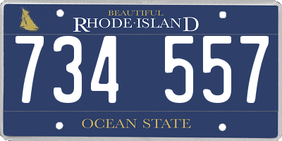 RI license plate 734557