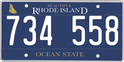 RI license plate 734558