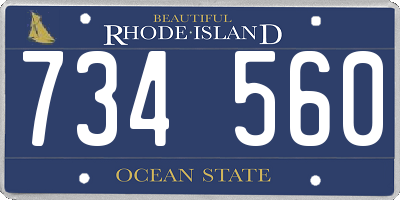 RI license plate 734560
